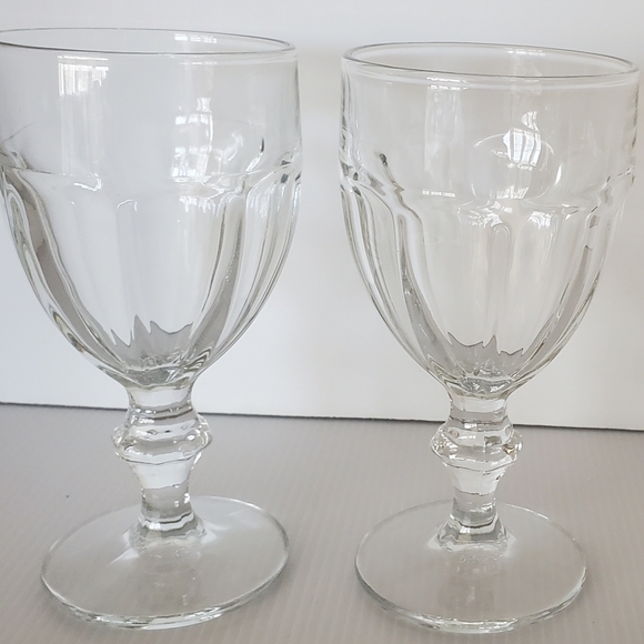 Set of 2 Libbey Gibraltar DURATUFF Crystal Clear iced Tea Clear Wine Glass VTG - Picture 6 of 7